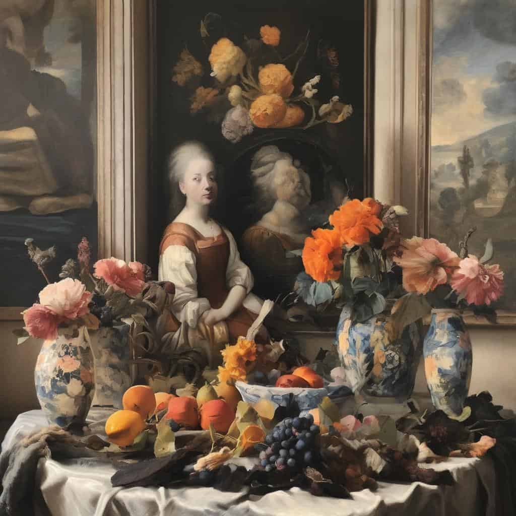 Καλύτερη εικόνα που απεικονίζει καλλιτέχνες που αντέδρασαν στην τεχνοεπιστήμη με φθαρμένα λουλούδια και κλασική αισθητική.