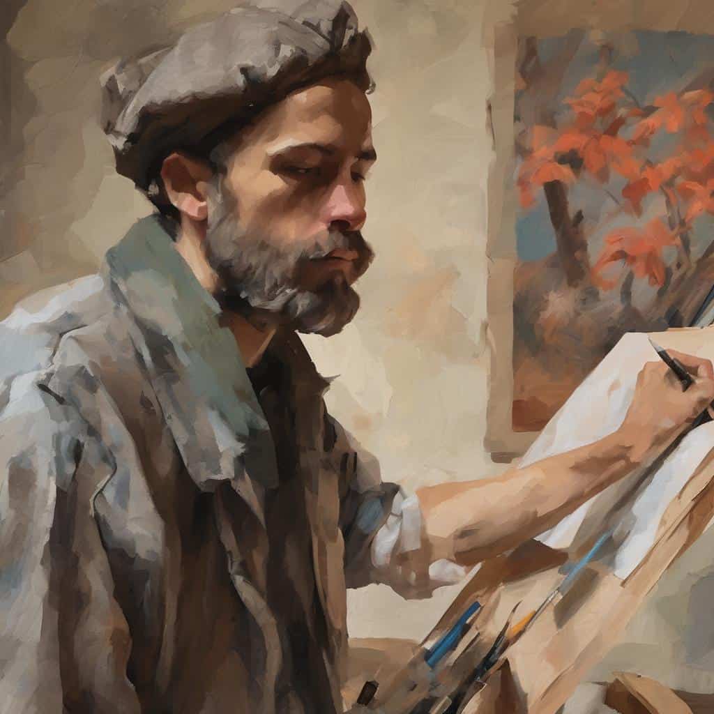 Καλλιτέχνες που Αντέδρασαν στην Τεχνοεπιστήμη, σύγχρονη τέχνη, εκφραστική δημιουργία, π.χ. ζωγράφος με καμβά.