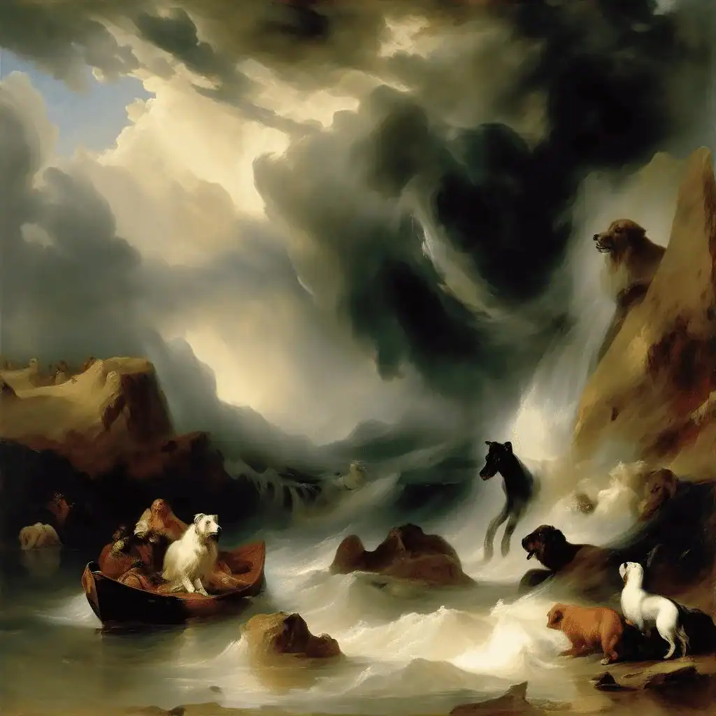 A Lake Scene Effect of a Storm – Edwin Henry Landseer